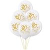 BALONY dekoracje urodzinowe ZESTAW BALONÓW 30 urodziny lateksowe BIAŁE 6szt